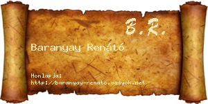 Baranyay Renátó névjegykártya